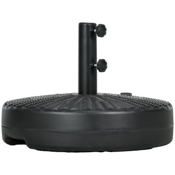 Outsunny Baza rotunda 29kg 51cm diametru, pentru umbrela de soare cu efect de ratan, Suport rezistent din plastic