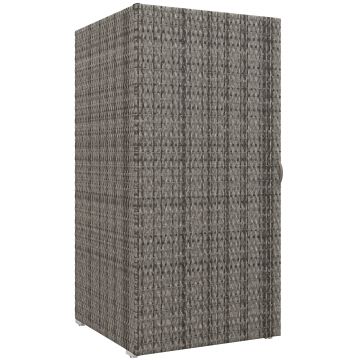 Outsunny Dulap de Depozitare din Ratan PE cu Usa pentru Exterior, Dulap de Depozitare Accesorii Independent Impermeabil, Gri | Aosom Romania