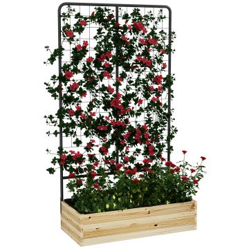 Outsunny Jardinieră Grilaj din Lemn, Ideală pentru Cultivarea Ierburilor și Florilor, Adaugă Farmec Grădinii, Terasei, Verandei | Aosom Romania