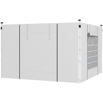 Outsunny Panouri Laterale pentru Foisor cu Ferestre și Uși 3x3(m) sau 3x6m 2 Perechi Inlocuire Alb | Aosom Romania