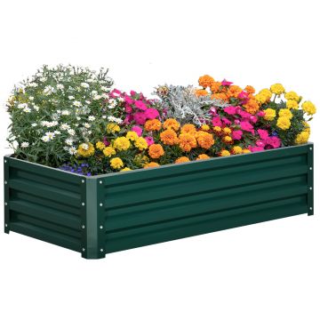 Outsunny Pat de Gradina Galvanizat Inaltat pentru Cultivare Legume Flori Plante Aromatice Cutie de Plantare Metalica Verde 120x90x30cm | Aosom Romania Outsunny Pat de Gradina Galvanizat Inaltat pentru Cultivare Legume Flori Plante Aromatice Cutie de Plantare Metalica Verde 120x90x30cm | Aosom Romania
