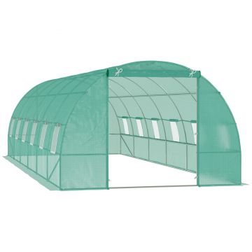 Outsunny Sera gradina, Tevi din otel, Verde, 8×3×2m | Aosom RO