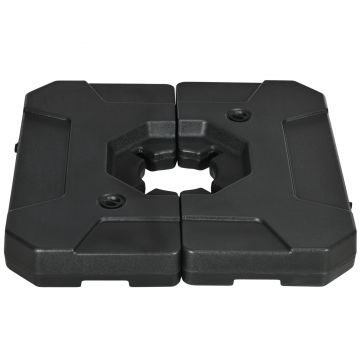 Outsunny Set de 2 greutati cu sarcina ridicata pentru baza umbrelei de soare, 110kg (cu nisip) sau 70kg (cu apa), negru | Aosom RO