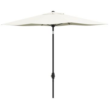 Outsunny Umbrelă Dreptunghiulară pentru Grădină, Protecție UV 50+, Deschidere cu Manivelă, Inclinare Ajustabilă, 200x300cm, Bej | Aosom Romania
