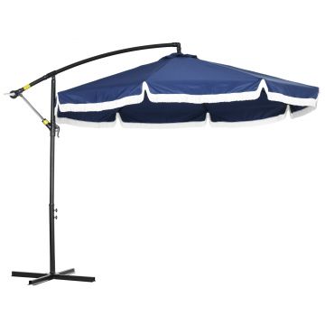 Outsunny Umbrelă Terasă 3m Consolă Rotundă Suspendată Manivelă Bază Cruce 8 Spite Aerisire | Aosom Romania