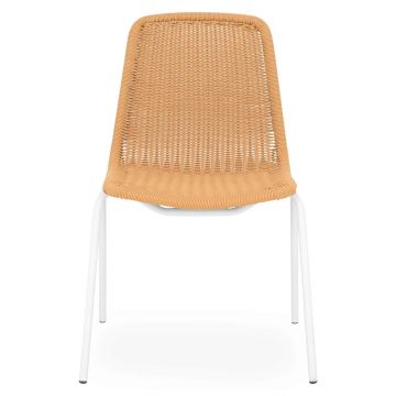 Scaun de gradina Viresa, 54x61x83 cm, aluminiu, natur/alb