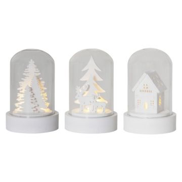 Decorațiuni luminoase de Crăciun albe 3 buc. ø 5,5 cm Kupol – Star Trading