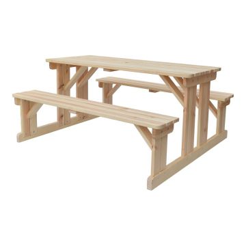 Set de dining pentru grădină natural din lemn pentru 4 persoane Piknic – Rojaplast