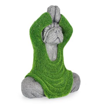 Decoratiune de gradina Sitting Yoga Dog, Bizzotto, 31x20x42 cm, magneziu, Verde