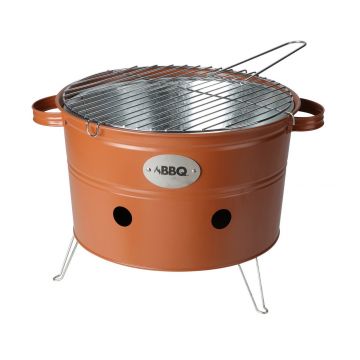 Gratar BBQ Bucket, 34.5x20 cm, metal, portocaliu mat