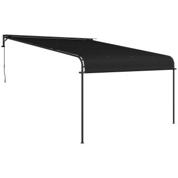 Outsunny Pergola Inclinata de 3 x 4m cu Copertina Retractabila