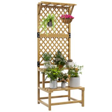 Outsunny Suport de plante din lemn cu spalier pentru plante | Aosom Romania