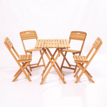 Set masă și scaune de grădină (5 bucăți) MY004, Maro, 80x72x60 cm
