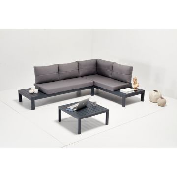 Set mobilier de grădină negru/gri din aluminiu pentru 3 persoane Verona – Floriane Garden