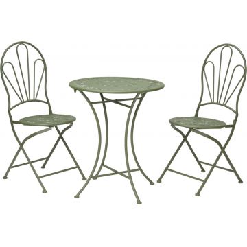 Set mobilier de gradina Romantic Bistro, 3 piese, lemn, verde