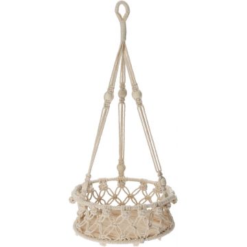 Suport pentru ghivechi Macrame, 25x60 cm, bumbac/MDF, bej