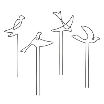 Suport pentru plante 4 buc. din metal Bird – Esschert Design