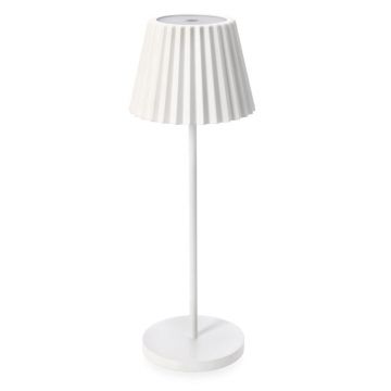 Lampa LED de exterior Artika, Bizzotto, 12.5x36 cm, cu baterie reincarcabila, otel acoperit cu pulbere, alb