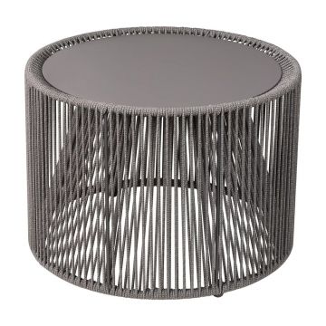 Masă auxiliară de grădină rotundă din metal ø 49 cm Rope – Blomus Masă auxiliară de grădină rotundă din metal ø 49 cm Rope – Blomus