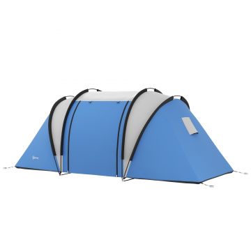 Outsunny Cort de camping pentru 4-5 persoane cu 2 dormitoare