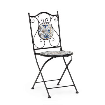 Scaun pliabil pentru gradina Mykonos, Bizzotto, 38x46x92 cm, otel/ceramica, multicolor Scaun pliabil pentru gradina Mykonos, Bizzotto, 38x46x92 cm, otel/ceramica, multicolor