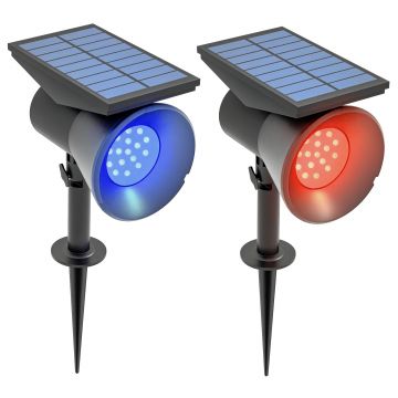 Outsunny Lampă solară pentru grădină, lampă RGB cu 2 moduri de lumină | Aosom Romania