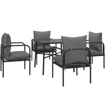 Outsunny Set de Luat Masa de Gradina din 5 Piese cu Perne Groase | Aosom Romania