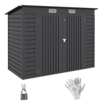 Outsunny Sopron de Gradina de 8 x 4FT Galvanizat Sopron din Metal