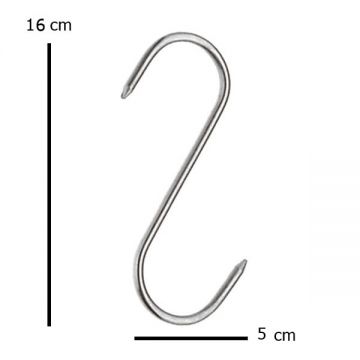 Set trei Carlige afumatoare carne, macelarie IdeallStore®, 16 cm, metal