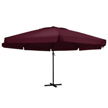 vidaXL Umbrelă de soare de exterior stâlp aluminiu roșu bordo 600 cm