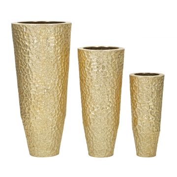 Set 3 suporturi pentru ghivece Glasy, Mauro Ferretti, 50.8x114.9 cm, fier, auriu