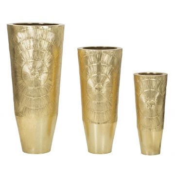 Set 3 suporturi pentru ghivece Goldely, Mauro Ferretti, 50.8x114.9 cm, fier, auriu