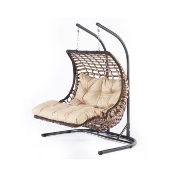 Balansoar dublu Bodrum V2 Crem 173x214x120 cm