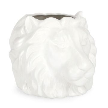 Ghiveci Jaiden Lion, Bizzotto, 27x23.1x20.5 cm, dolomit, alb