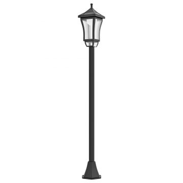 Outsunny Felinar Lumină Stradală cu Autonomie de 6 h și Ancorare la Sol, Lumina Stradală Solară, 15x15x127 cm, Negru | Aosom Romania