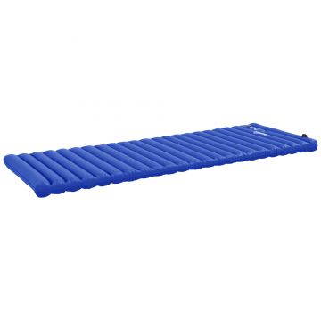 Outsunny Saltea Gonflabilă Unică cu Pompă de Picioare Încorporată, Saltea de Camping, 195x70x10 cm, Albastru | Aosom Romania