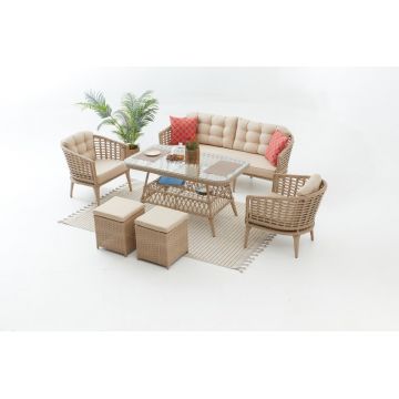 Set de gradina Linda 311S Crem 190x65x77 cm