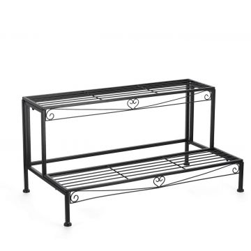 Suport pentru ghivece Alisha, Bizzotto, 75x41x36.5 cm, otel, negru