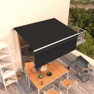 vidaXL Copertină retractabilă manual cu stor, antracit, 3,5x2,5 m