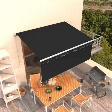 vidaXL Copertină retractabilă manual cu stor, antracit, 3,5x2,5 m