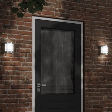 vidaXL Corpuri de iluminat exterior de perete 2 buc argintiu oțel inox