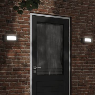 vidaXL Corpuri de iluminat exterior de perete 2 buc argintiu oțel inox