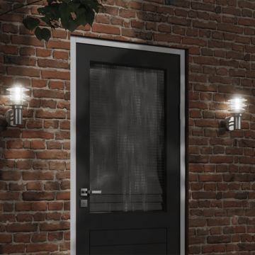 vidaXL Corpuri de iluminat exterior de perete 2 buc argintiu oțel inox