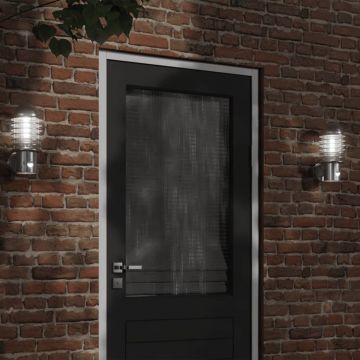 vidaXL Lampă de perete exterior cu senzor, argintiu, oțel inoxidabil