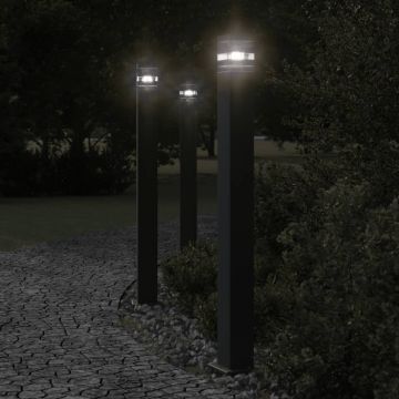 vidaXL Lampă de podea de exterior, negru, 110 cm, aluminiu