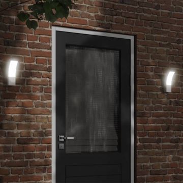 vidaXL Lampă exterioară de perete cu LED, alb, aluminiu turnat