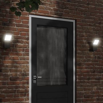 vidaXL Lampă exterioară de perete cu LED, negru, aluminiu turnat