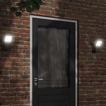 vidaXL Lampă exterioară de perete cu LED, negru, aluminiu turnat