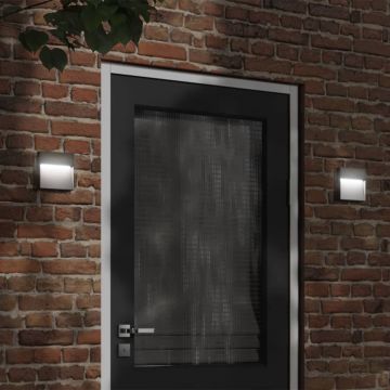 vidaXL Lampă exterioară de perete cu LED, negru, aluminiu turnat