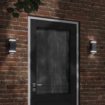 vidaXL Lampă exterioară de perete, negru, oțel inoxidabil